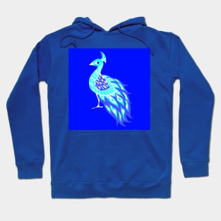 blue shining phoenix peacock ecopop pattern Hoodie